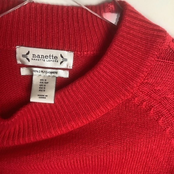 Nanette Leopore Women's 100% 2 Ply Red Cashmere Sweater S‎ - Picture 4 of 14